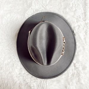 grey felt wide brim hat  never worn
